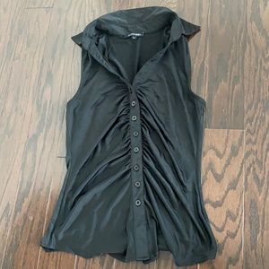 Papermoon size S black collered sleeveless blouse